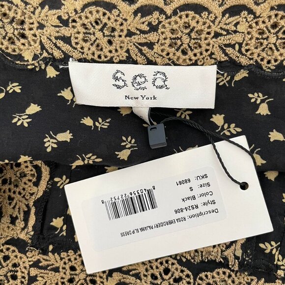 Sea Rosa Embroidery Slip Dress Black | Womens Size Small - Picture 7 of 7